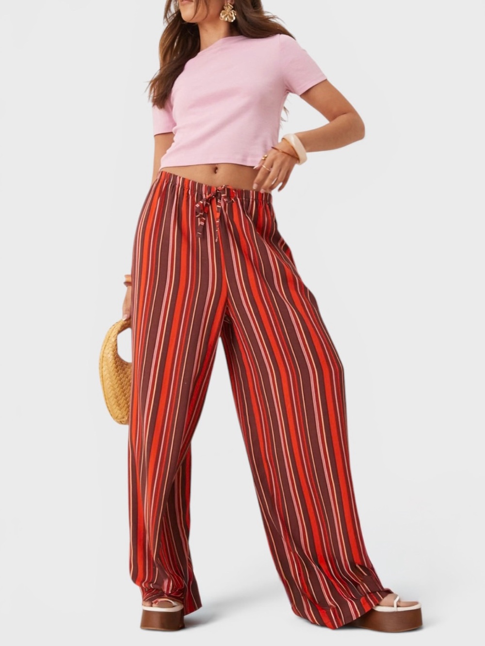 606 10/$50🏄🏻‍♀️ Earthbound Trading Rayon Wide Leg Pants